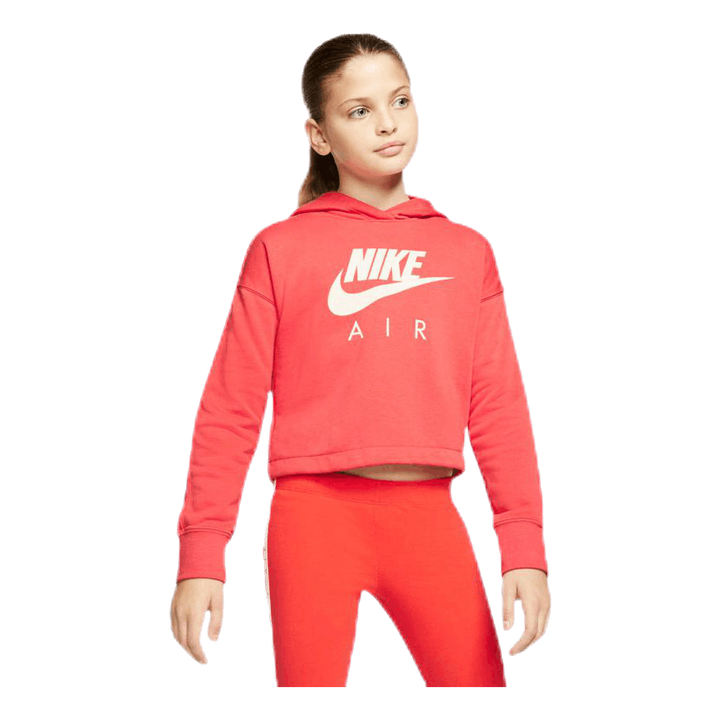 Air Crop Hoodie Jr White/Red