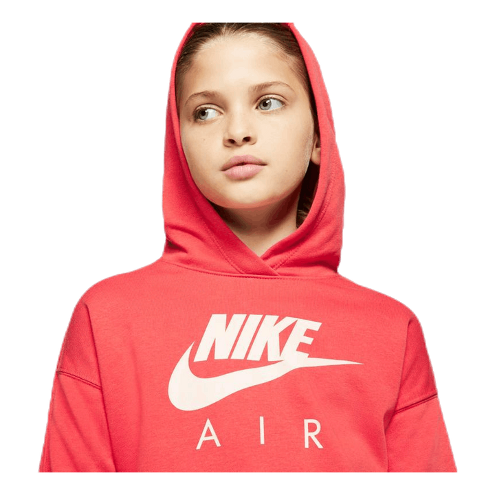 Air Crop Hoodie Jr White/Red