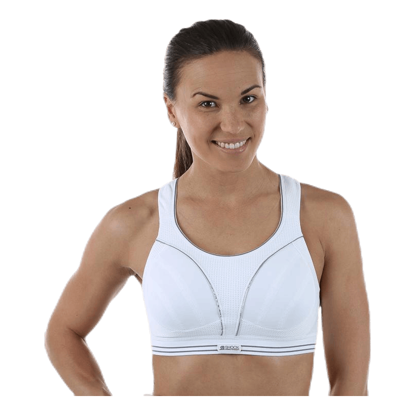 Ultimate Run sports bra in white Shock Absorber