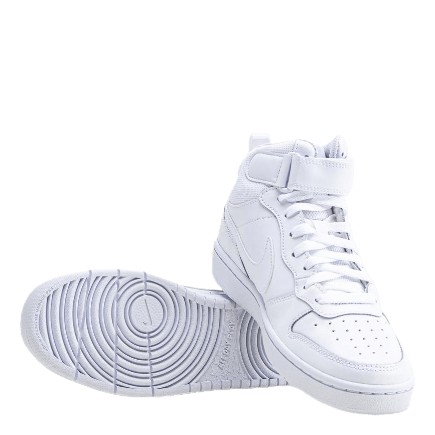 Court Borough Mid 2 Big Kids' Shoes WHITE/WHITE-WHITE