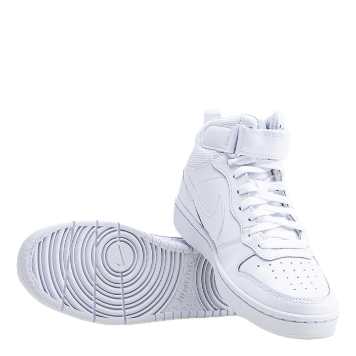 Court Borough Mid 2 Big Kids' Shoes WHITE/WHITE-WHITE