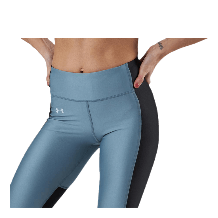 UA HG Armour Perforation Inset Leggings Turquoise