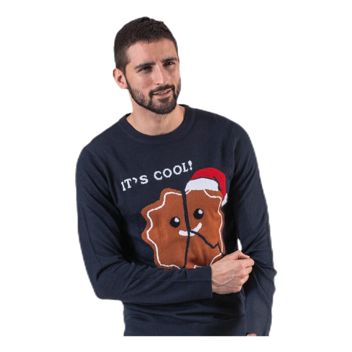 Crumble Knit Crew Neck Blue