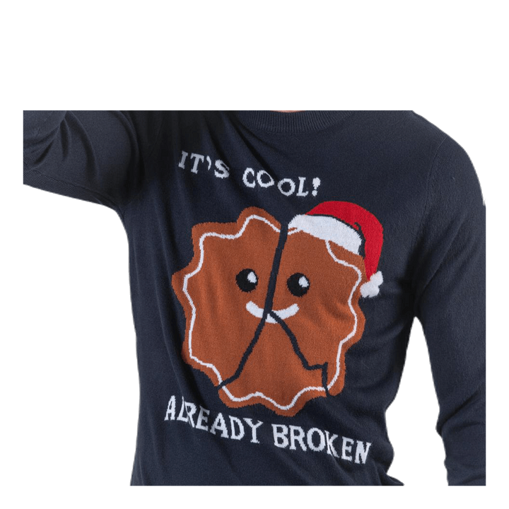 Crumble Knit Crew Neck Blue