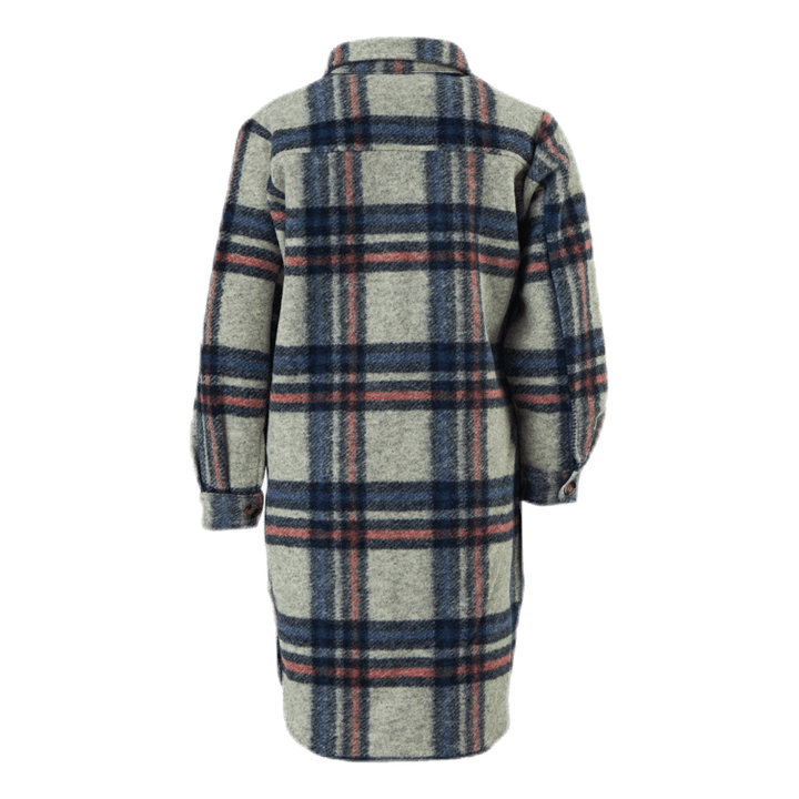 Lou-Lou L/S Check Long Shacket Grey