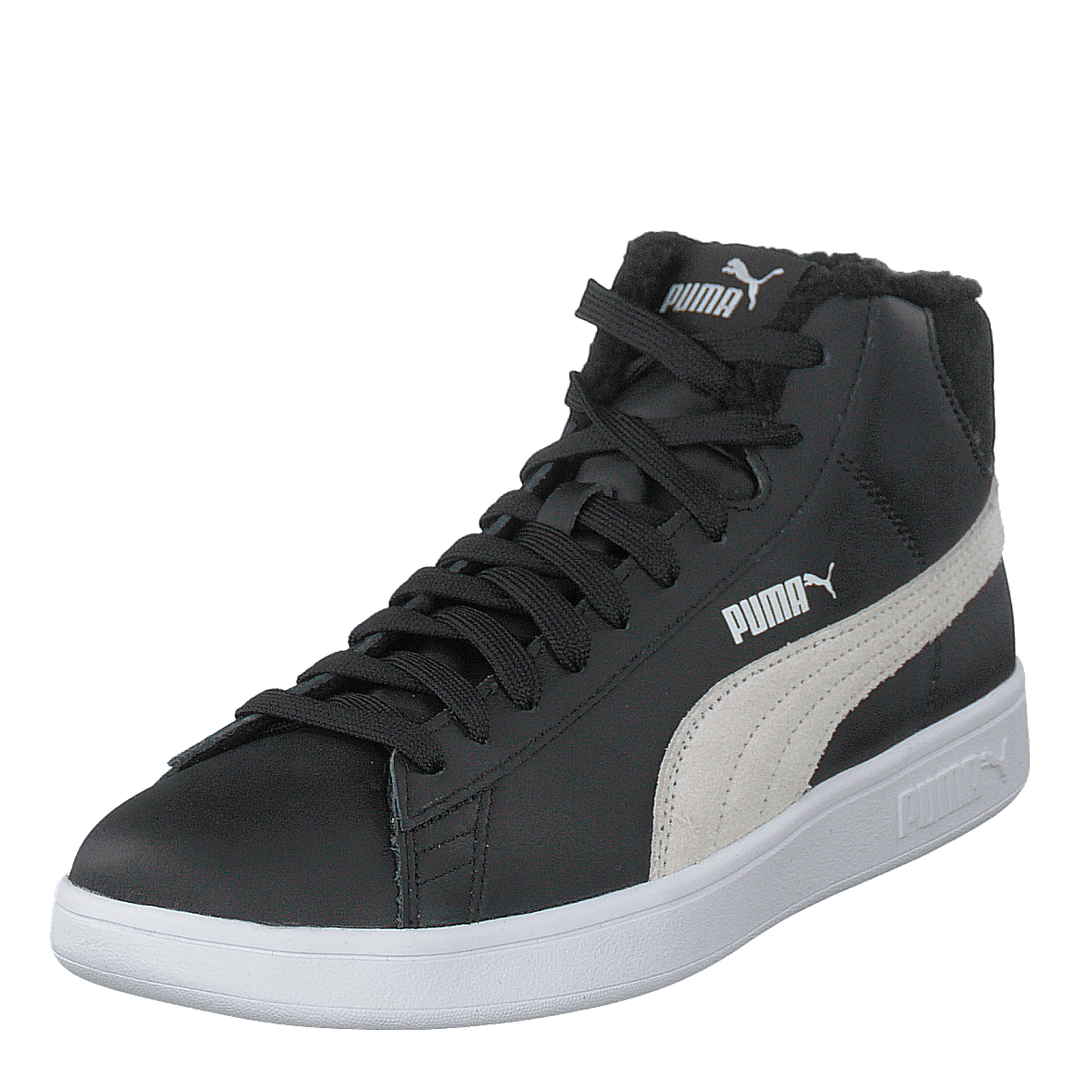 Puma Smash V2 Mid L Fur Jr Puma Black-puma White