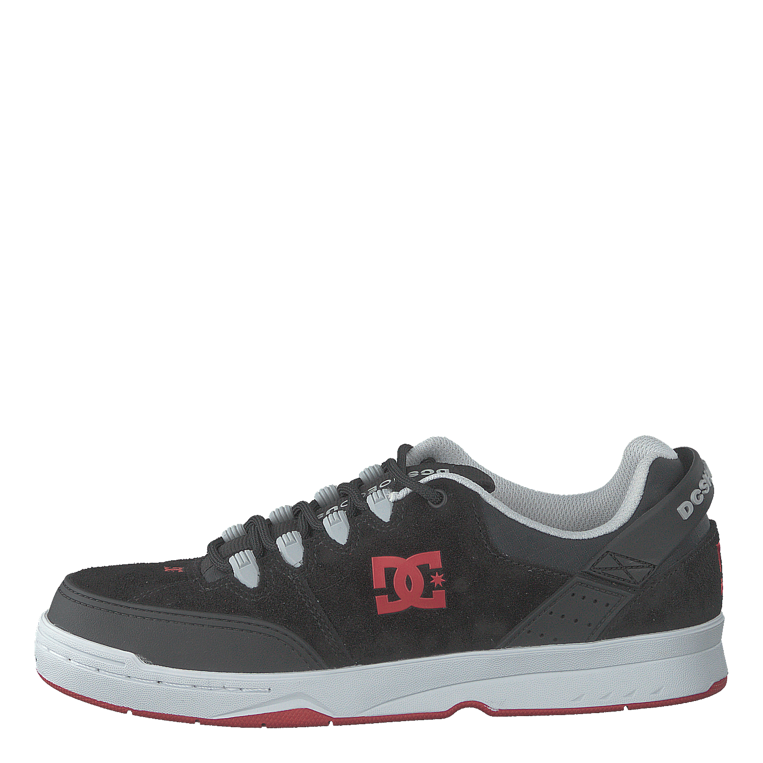 Scarpe DC Syntax Uomo - Pelle, Nabuk E Camoscio, Colore Nero/Grigio/Rosso, Suola In Gomma Con DC Pill Pattern