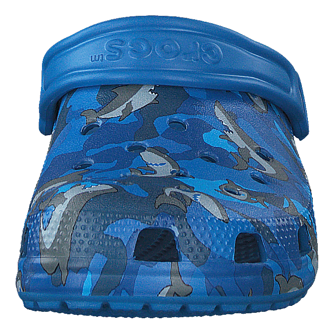 Classic Shark Clog Kids Prep Blue