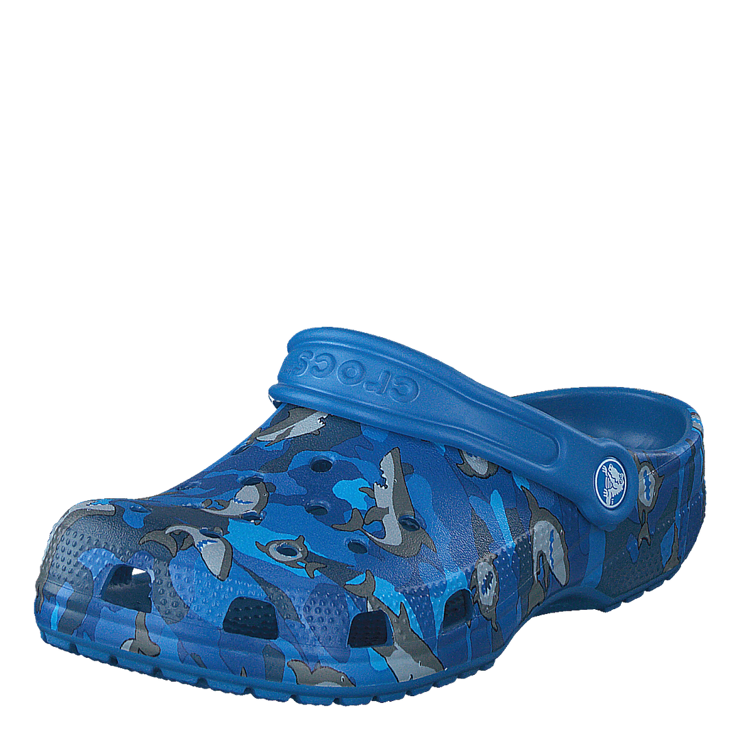 Classic Shark Clog Kids Prep Blue
