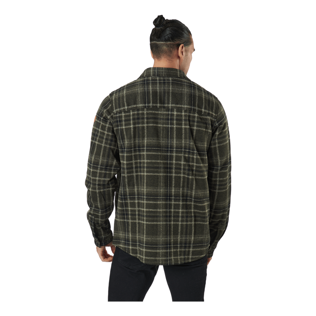 Dewey M Checked Fleece Shirt Forest Night