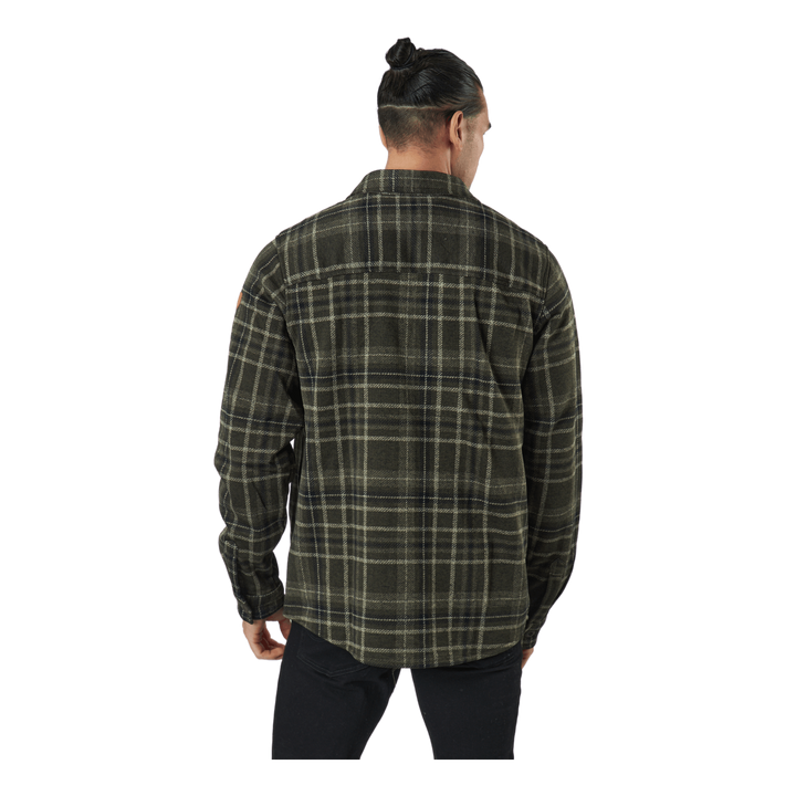 Dewey M Checked Fleece Shirt Forest Night