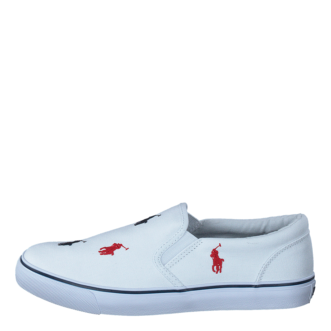 Keaton Slipon White/ Navy, Red