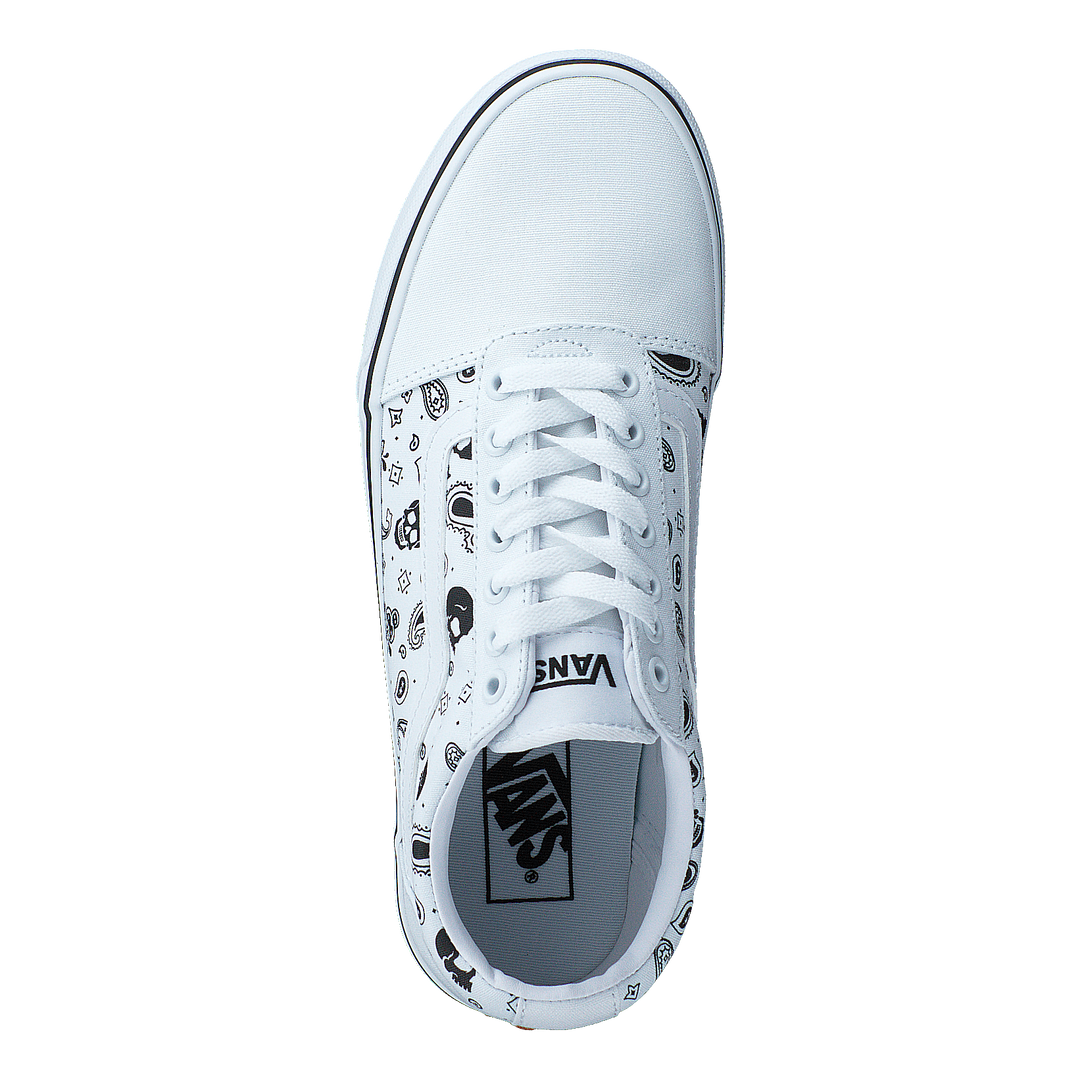 Mn Ward (skull Bandana) White/white
