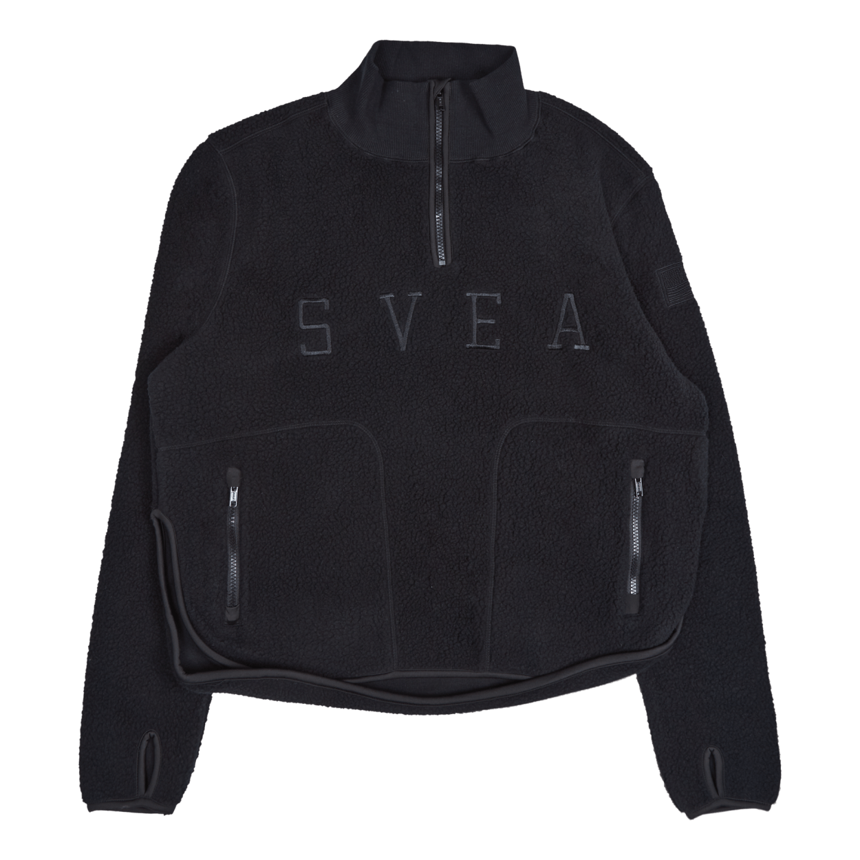Svea W Half Zip Pile Black Sportamore Svea W Half Zip Pile Black Sportamore