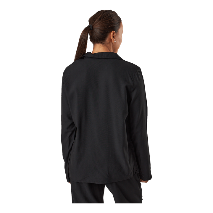 L/s V-neck (button Down) Black