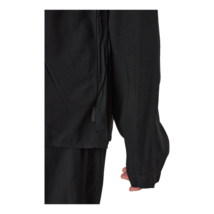L/s V-neck (button Down) Black