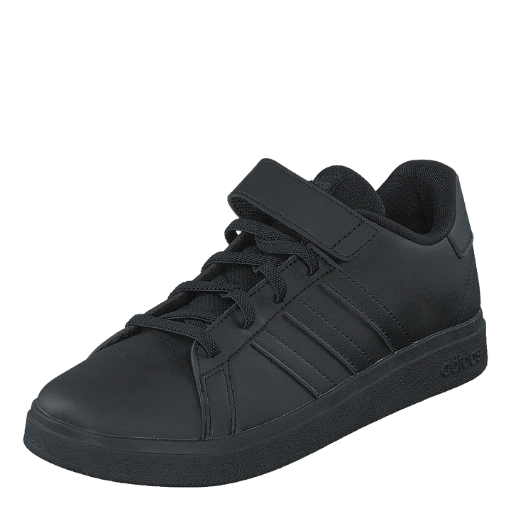 Grand Court Elastic Lace and Top Strap Shoes Core Black / Core Black / Grey Six