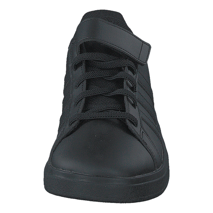 Grand Court Elastic Lace and Top Strap Shoes Core Black / Core Black / Grey Six