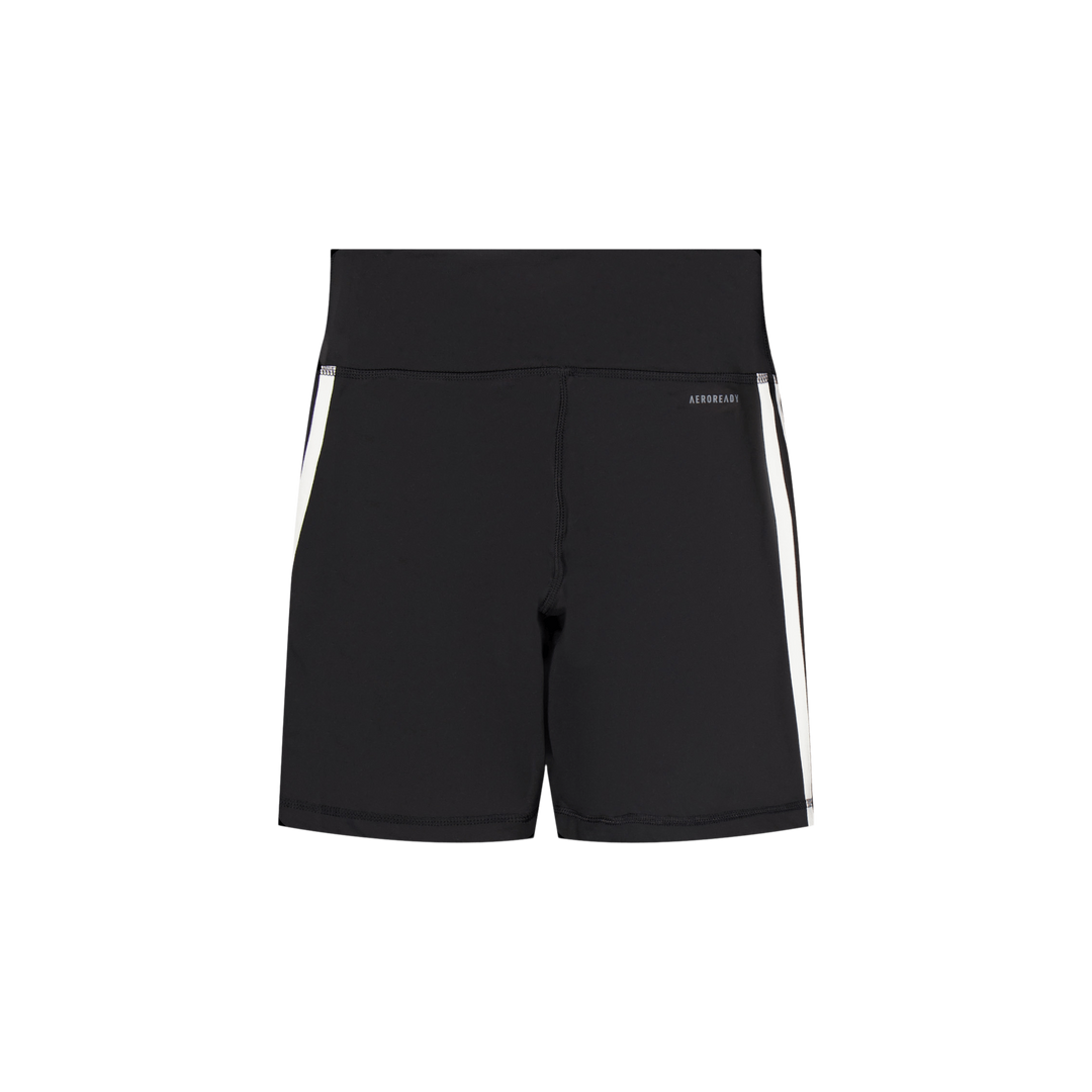 Training Essentials 3-Stripes High-Waisted Short Leggings Black