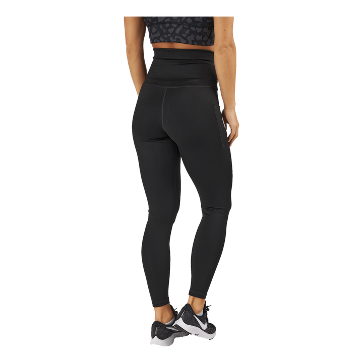 High Waist Tights - Side Pocke Black