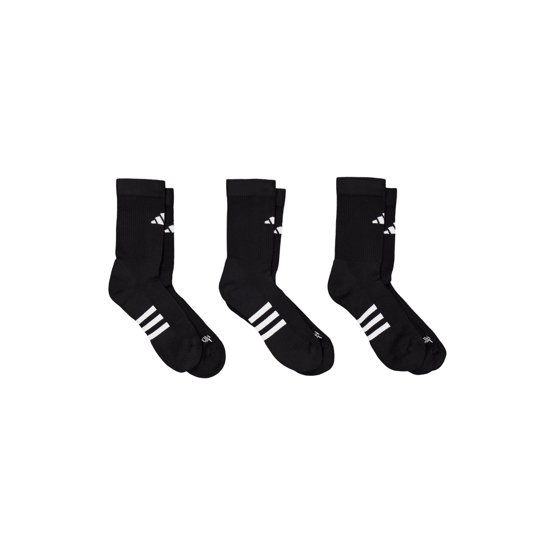 Performance Cushioned Crew Socks 3 Pairs Black
