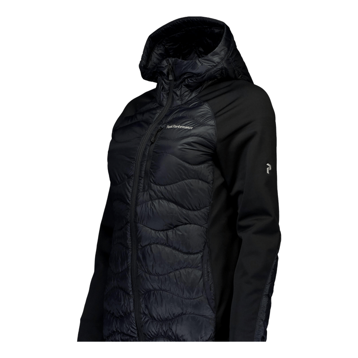 W Helium Down Hybrid Hood Black