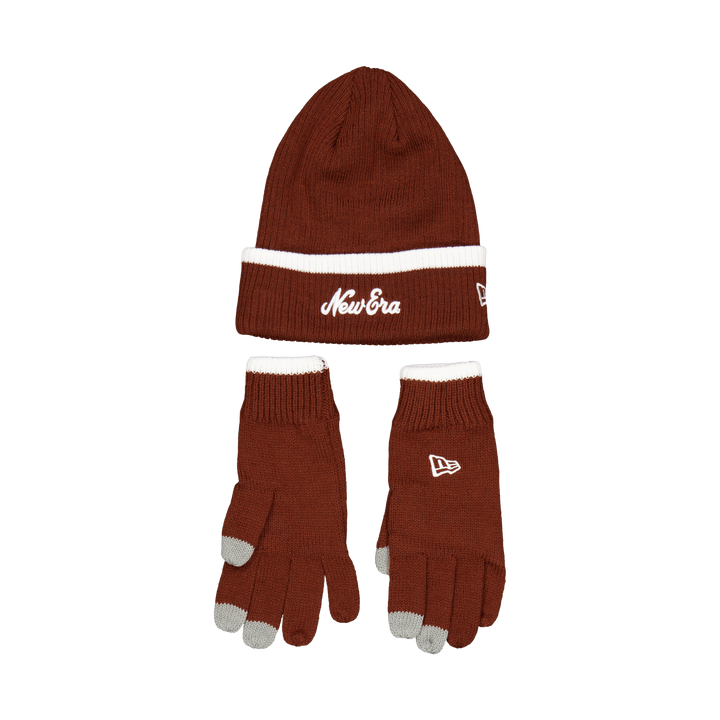 NEW ERA SCRIPT BEANIE GLOVES SET