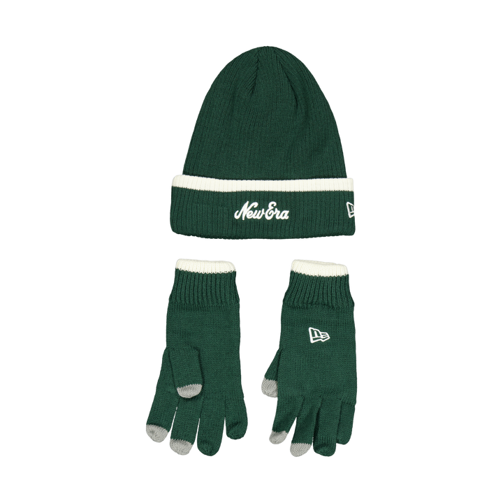 SCRIPT BEANIE GLOVES SET NEWE