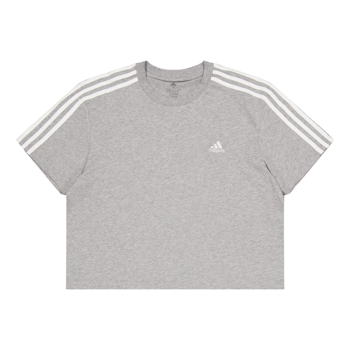 Essentials 3-Stripes Single Jersey Crop Top Medium Grey Heather