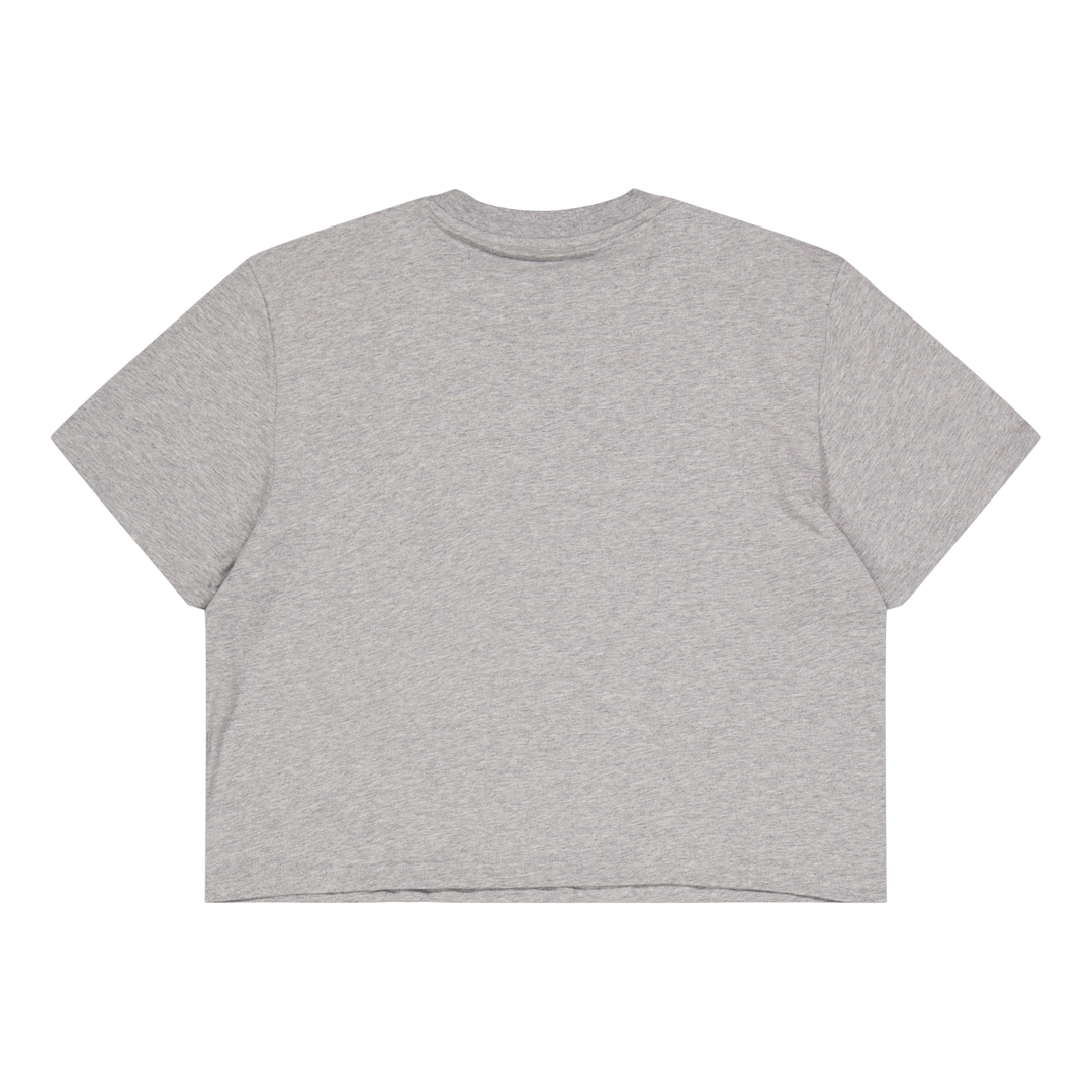 Essentials 3-Stripes Single Jersey Crop Top Medium Grey Heather