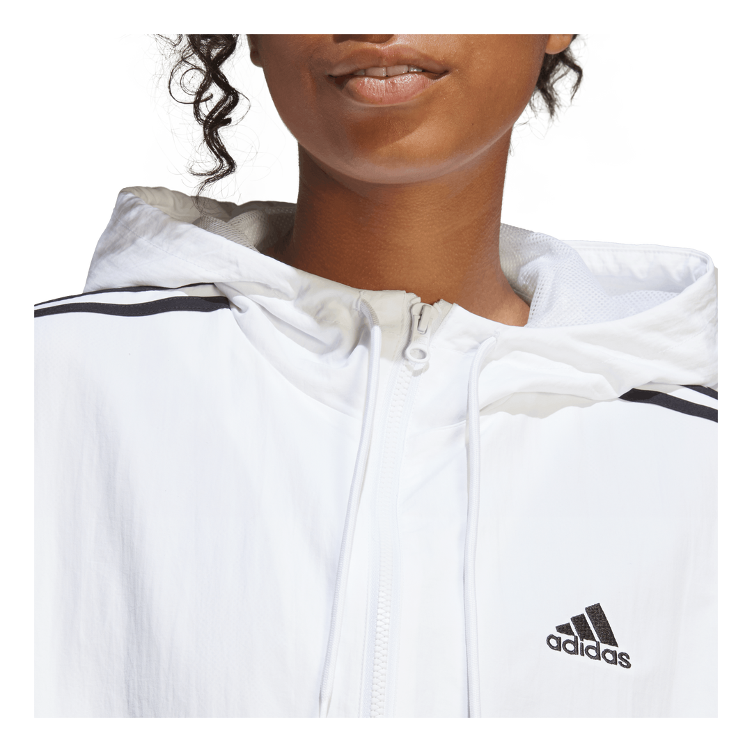 Essentials 3-Stripes Woven Windbreaker White