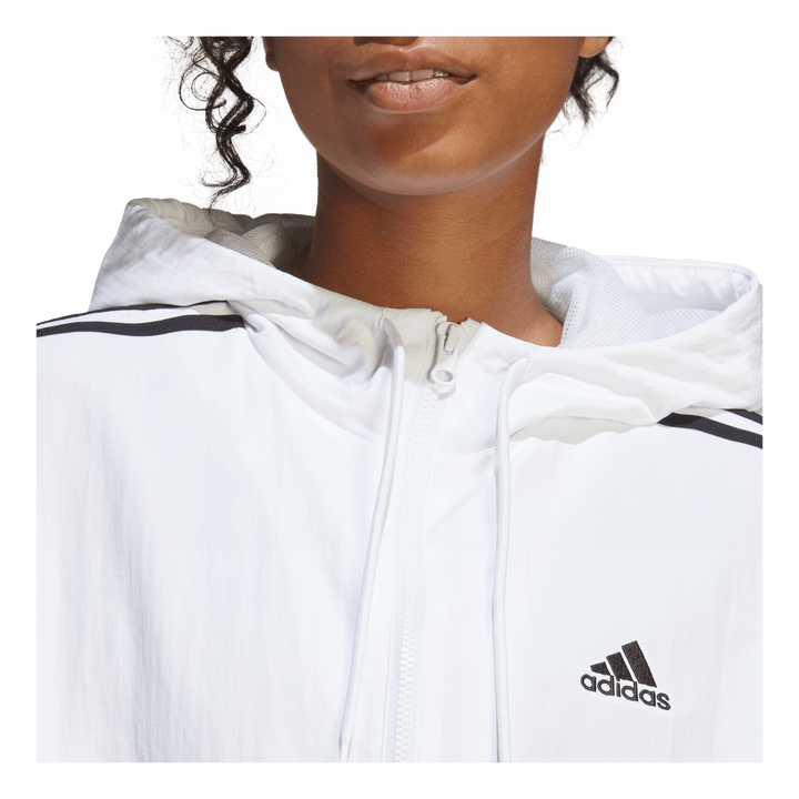 Essentials 3-Stripes Woven Windbreaker White