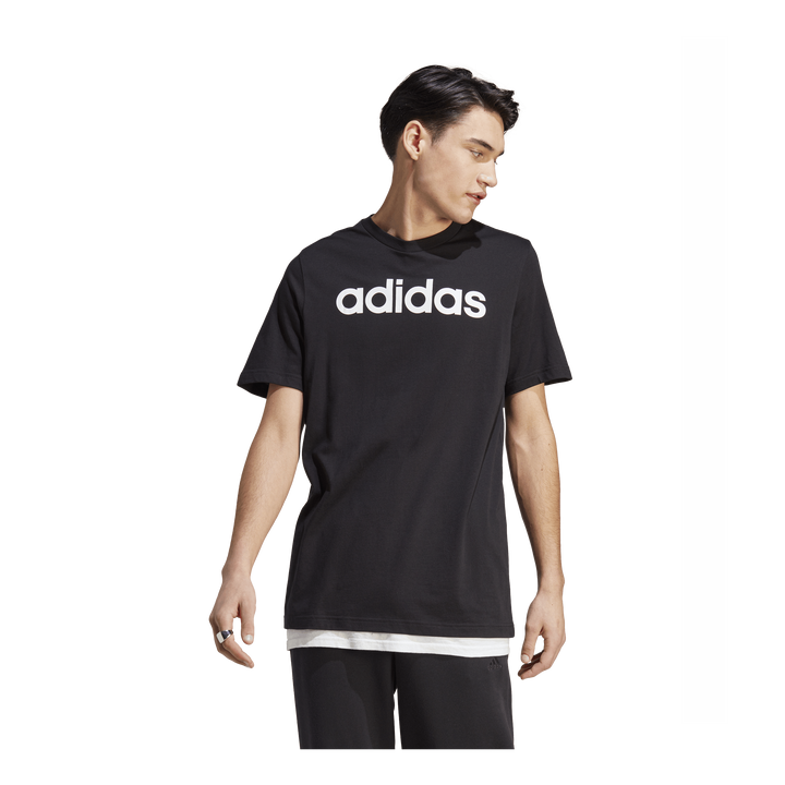 Essentials Single Jersey Linear Embroidered Logo T-Shirt Black