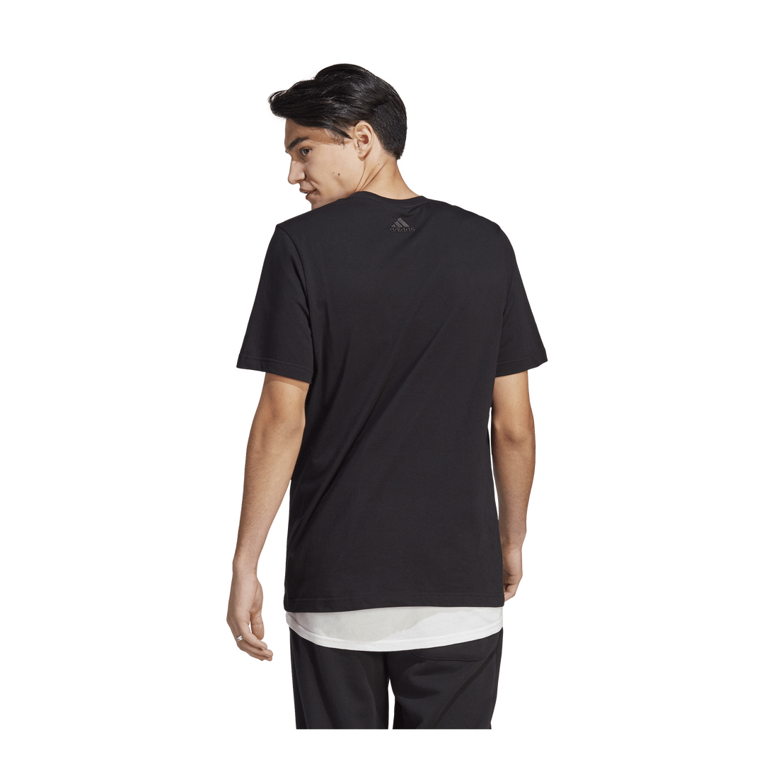 Essentials Single Jersey Linear Embroidered Logo T-Shirt Black