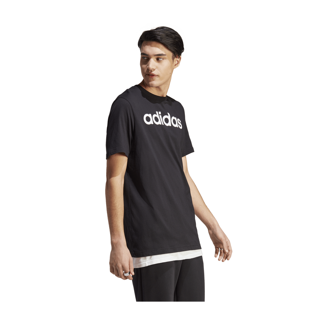 Essentials Single Jersey Linear Embroidered Logo T-Shirt Black
