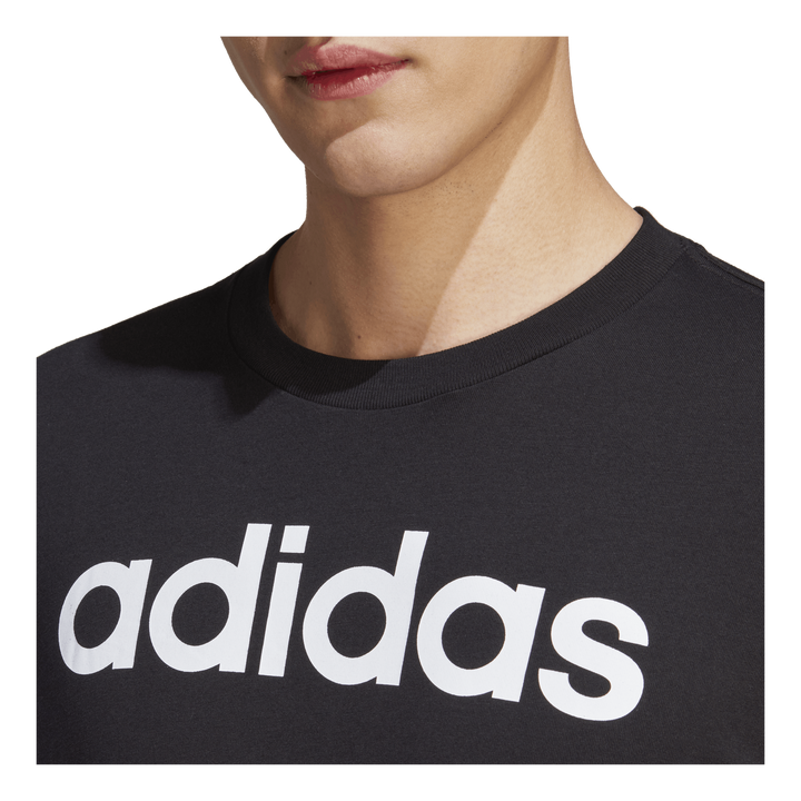 Essentials Single Jersey Linear Embroidered Logo T-Shirt Black