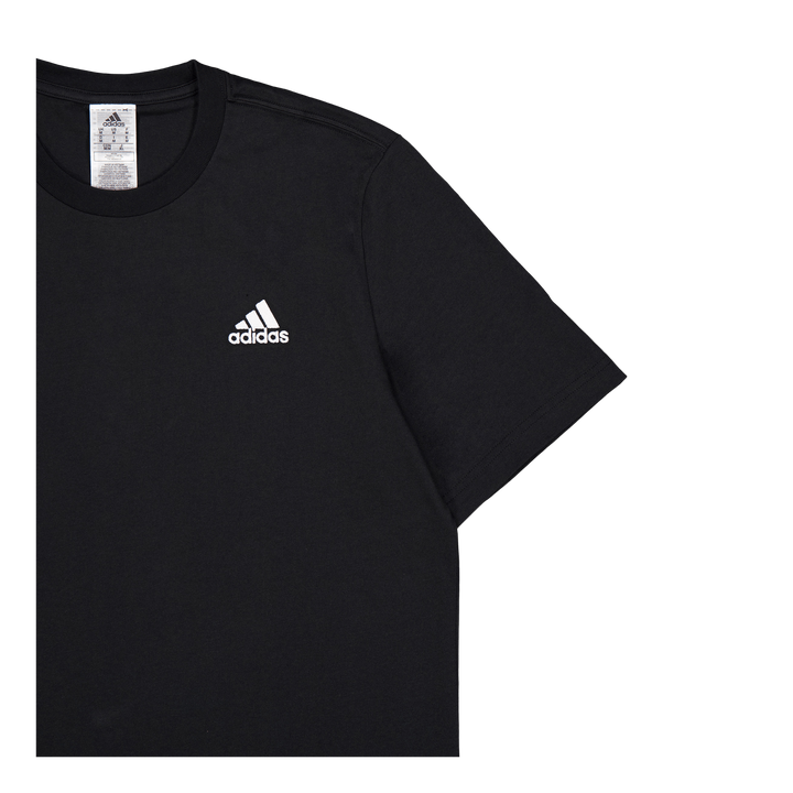 Essentials Single Jersey Embroidered Small Logo T-Shirt Black