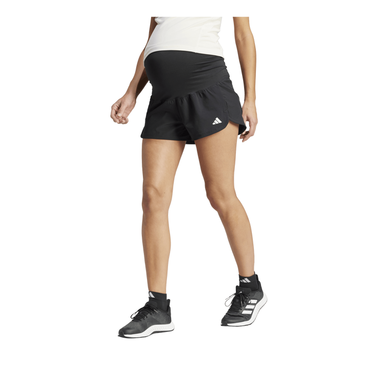 Pacer Woven Stretch Training Maternity Shorts Black / White