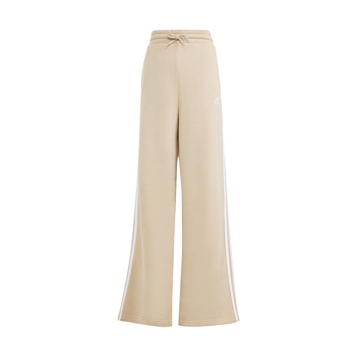 Essentials 3-Stripes Fleece Wide Joggers Beige