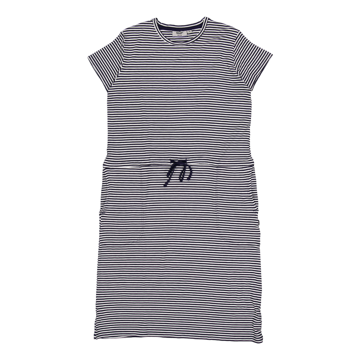 Carmen Dress Navy Stripes
