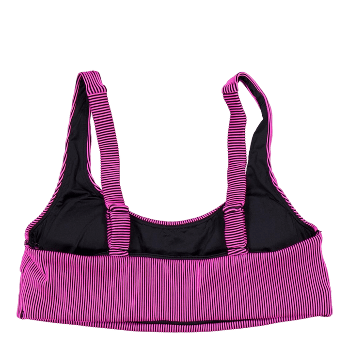 Ribbed Scoop Neck Top Pink/black