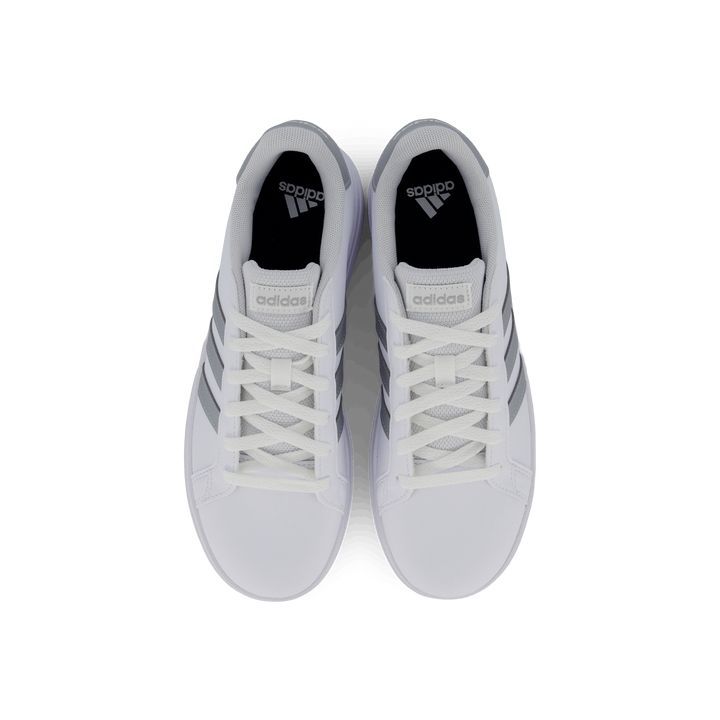 Grand Court Lifestyle Tennis Lace-Up Shoes Cloud White / Matte Silver / Matte Silver