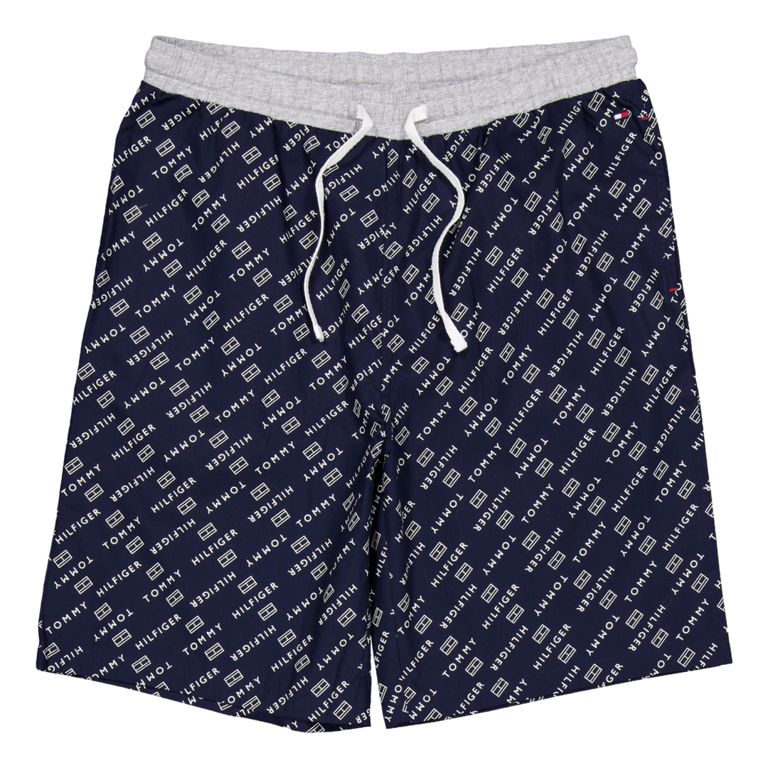 Ss Woven Pj Set Drawstring Diagonal Logo