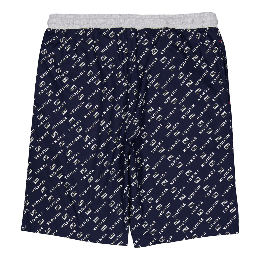 Ss Woven Pj Set Drawstring Diagonal Logo