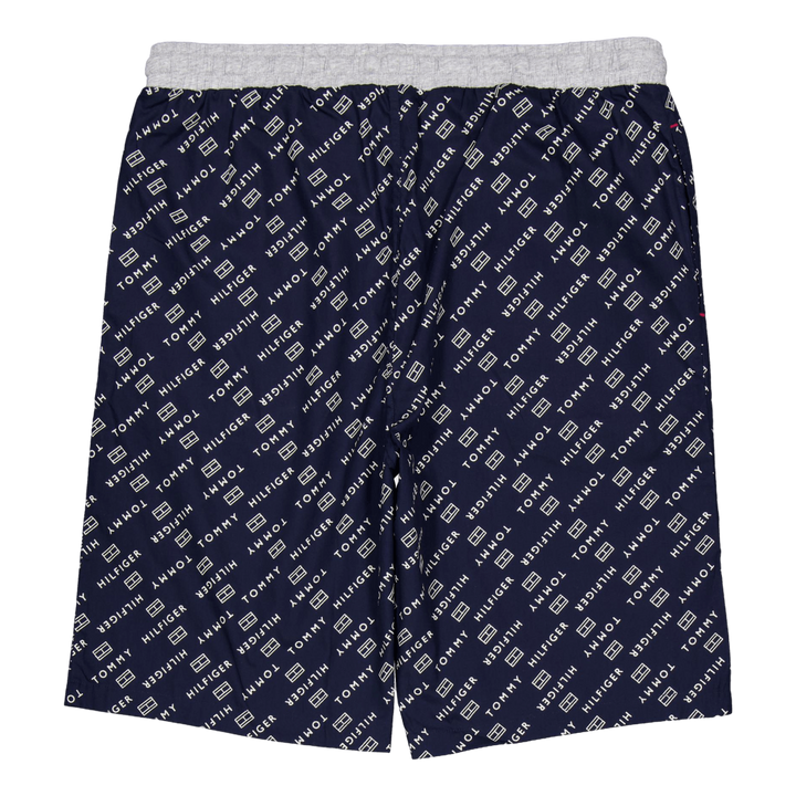Ss Woven Pj Set Drawstring Diagonal Logo