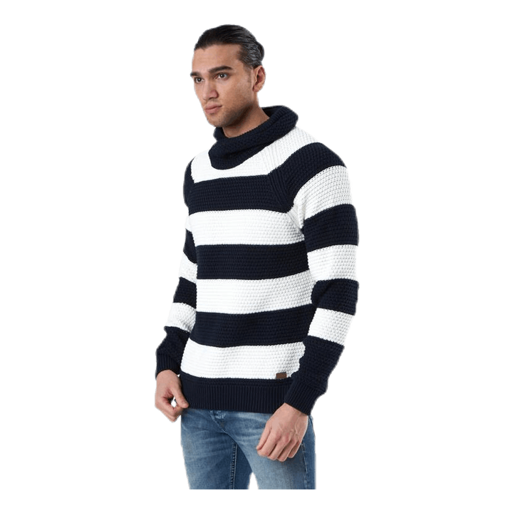 Emil Wrap Neck Blue/White