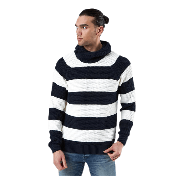 Emil Wrap Neck Blue/White