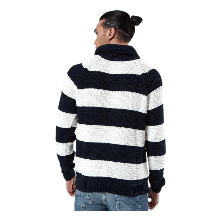 Emil Wrap Neck Blue/White