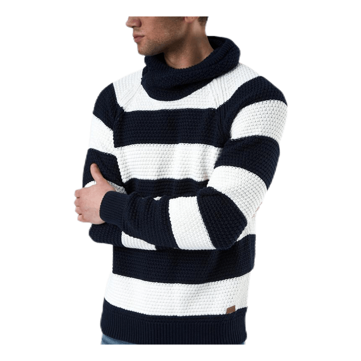 Emil Wrap Neck Blue/White