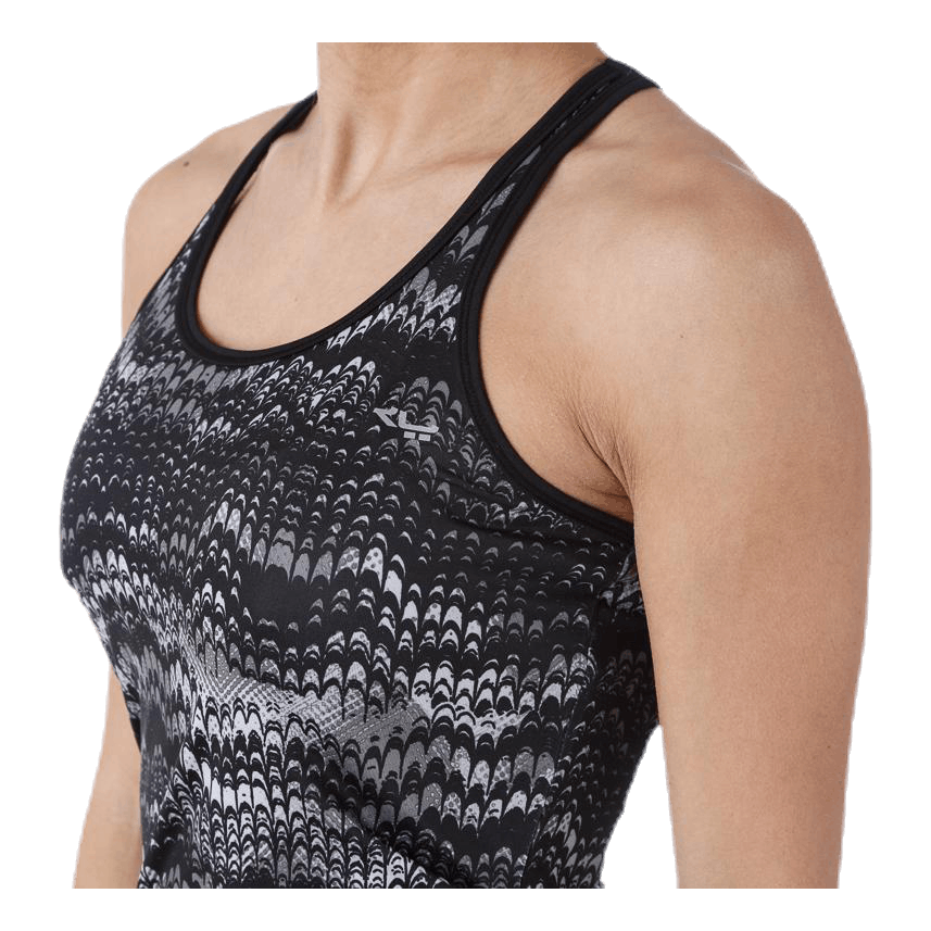Long Racerback AOP Black